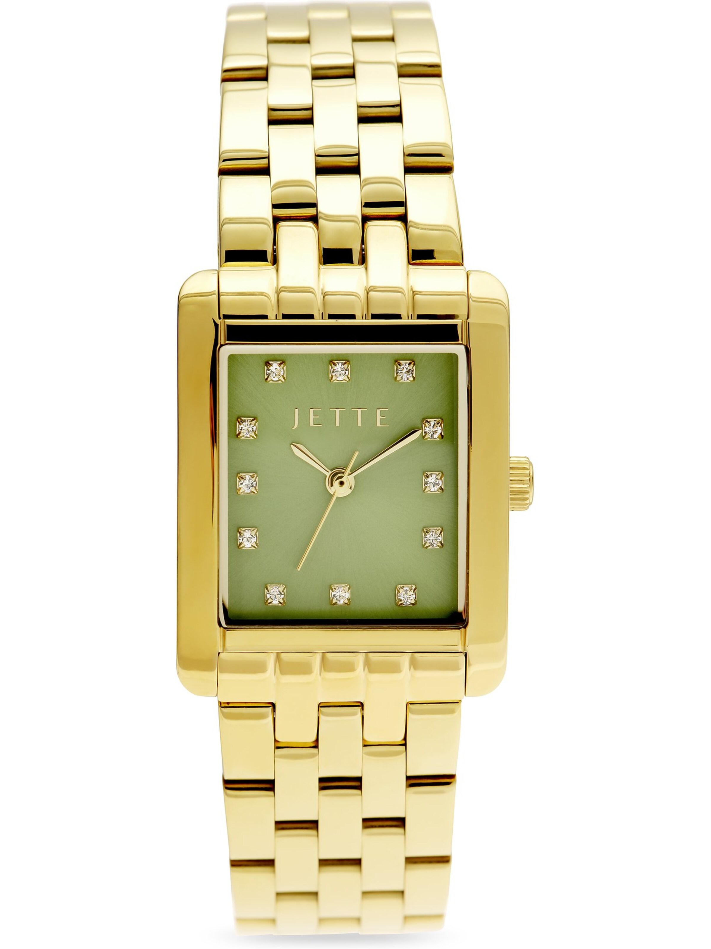 JETTE Analoguhr in Gold: Vorderseite