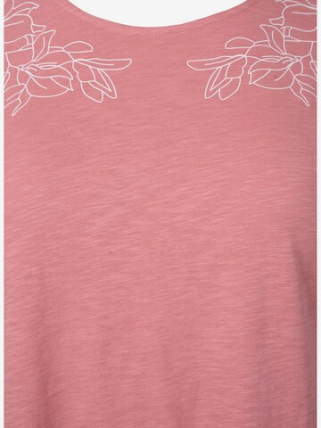 Zizzi T-Shirt 'Dan' in Pink