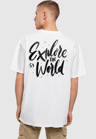 Merchcode Shirt 'Explore The World' in Weiß