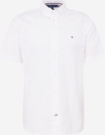 TOMMY HILFIGER Button Up Shirt 'Flex Poplin' in White: front