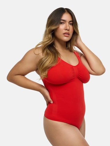 cfab (formerly creamy fabrics) - Body moldeador 'Tank Bodysuit Sculpting Shapewear mit String' en rojo