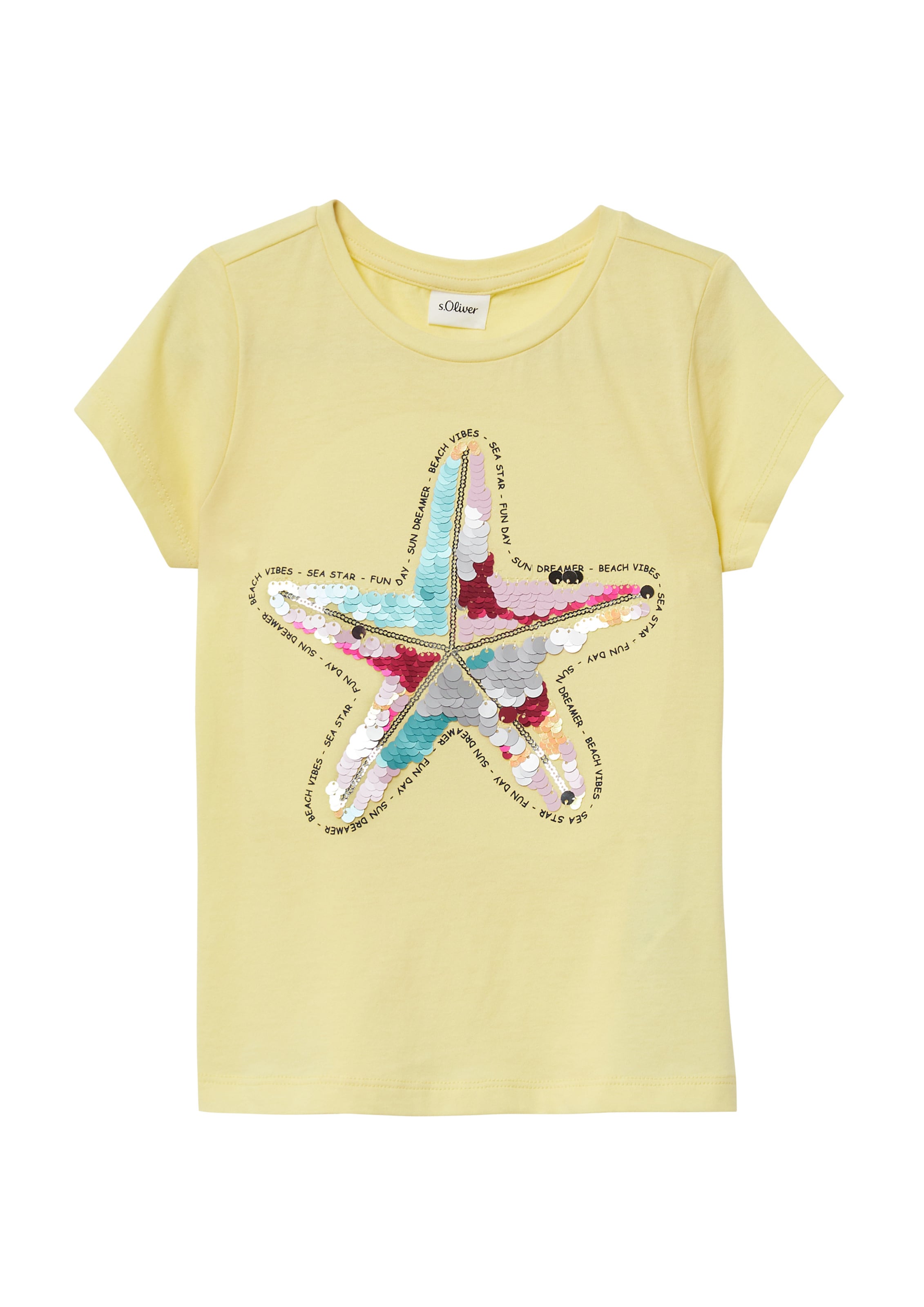 s.Oliver Μπλουζάκι σε κίτρινο: μπροστά