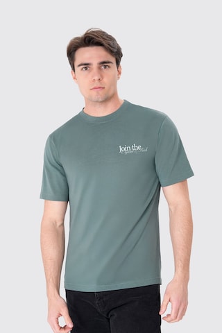 T-Shirt UNIQVIBE en vert : devant