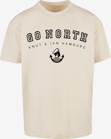 F4NT4STIC Shirt 'Go North Knut & Jan Hamburg' in Beige: voorkant