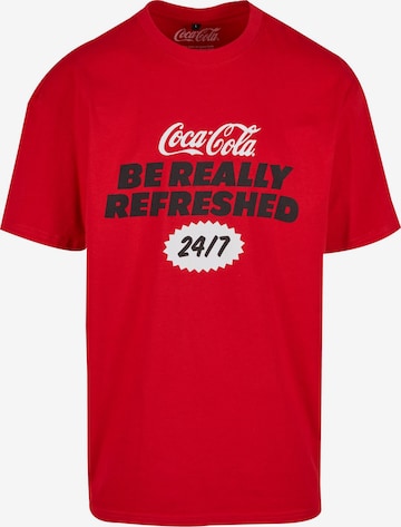 Merchcode Shirt 'Coca Cola Refreshed' in Rood: voorkant