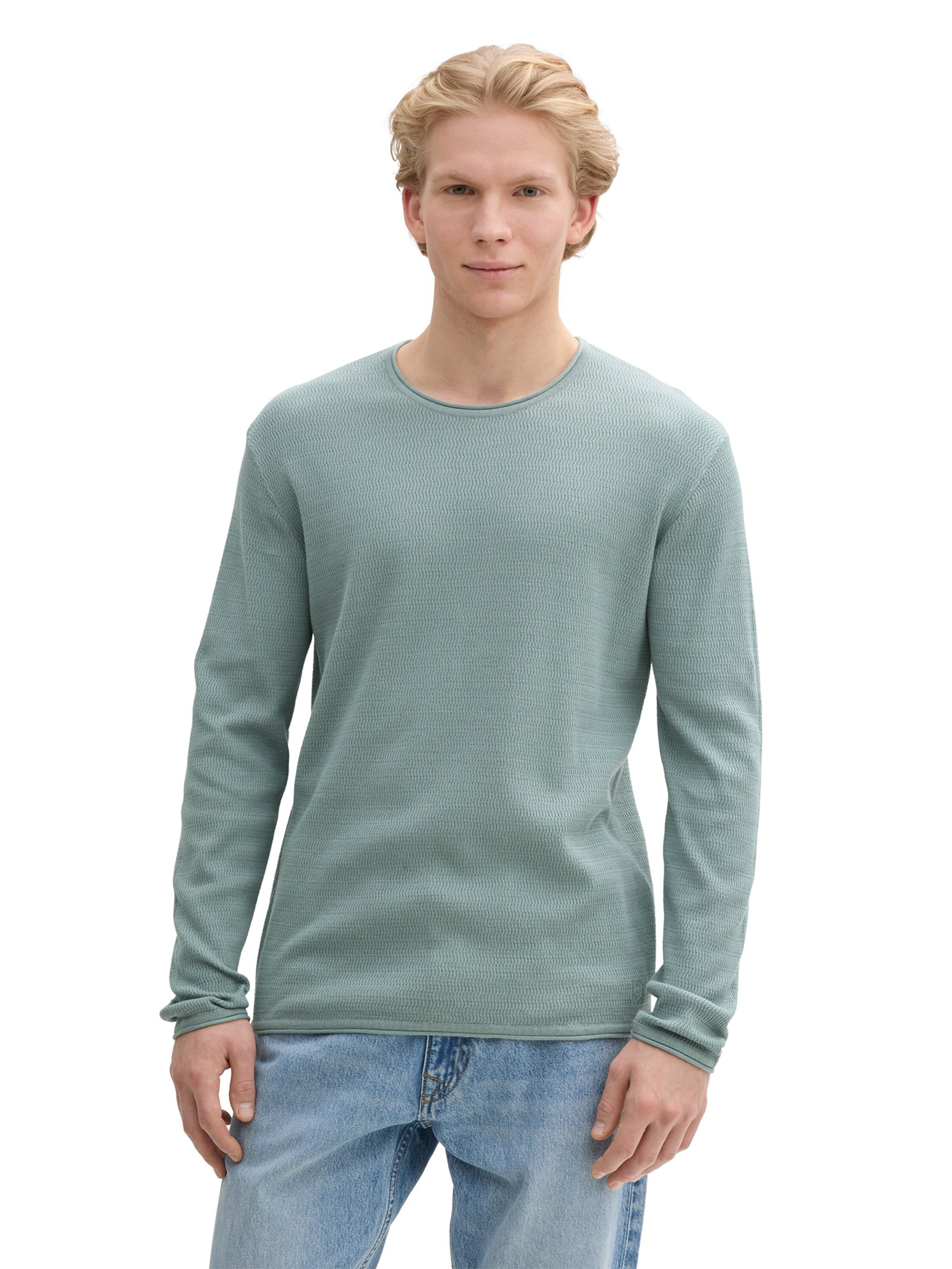TOM TAILOR DENIM Pullover in Grün: Vorderseite