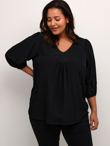 KAFFE CURVE Blouse 'Joanna' in Black: front