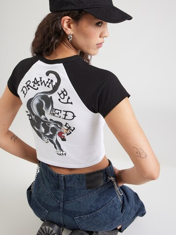 Ed Hardy Тениска в бяло: отпред