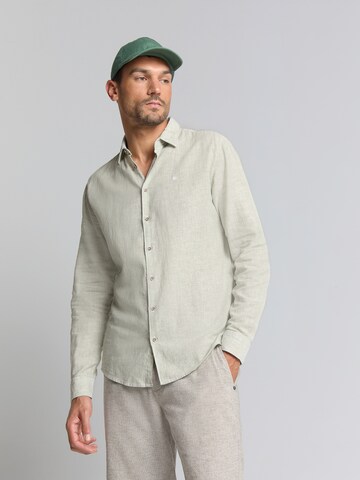 No Excess Regular fit Overhemd in Groen: voorkant
