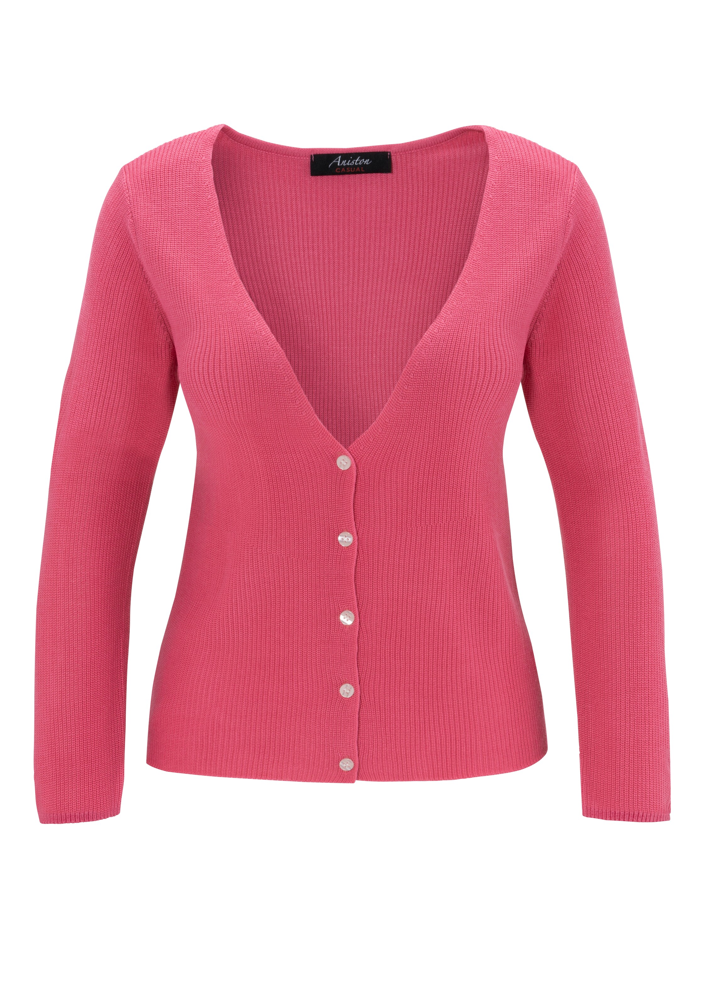 Aniston CASUAL Knit Cardigan in Pink: front