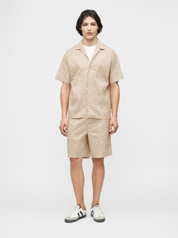 JACK & JONES Regular fit Button Up Shirt 'JJMILO' in Grey