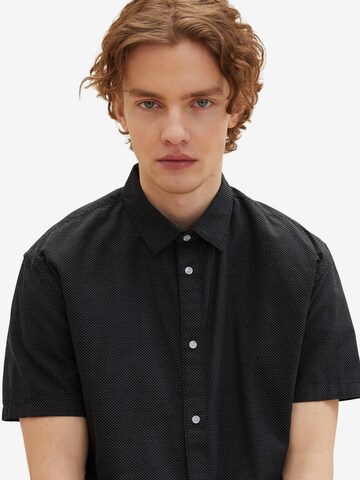 TOM TAILOR Regular fit Button Up Shirt in Black