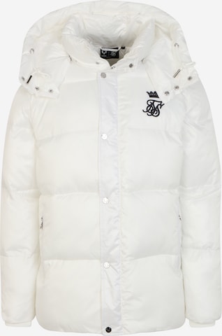 SikSilk Winter Jacket in White: front