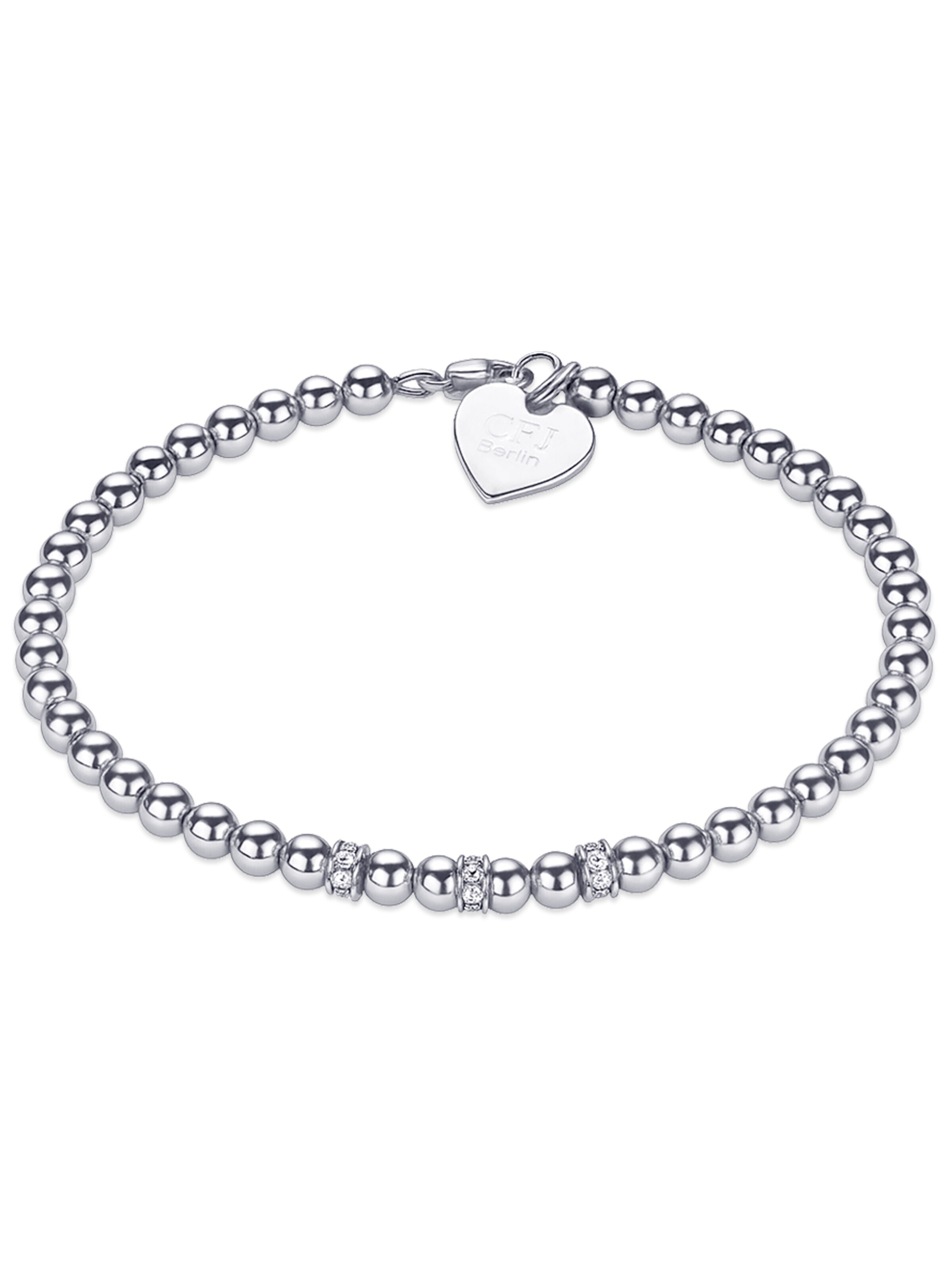 CLASSYANDFABULOUS Jewelry Bracelet 'IZZARA' in Silver: front