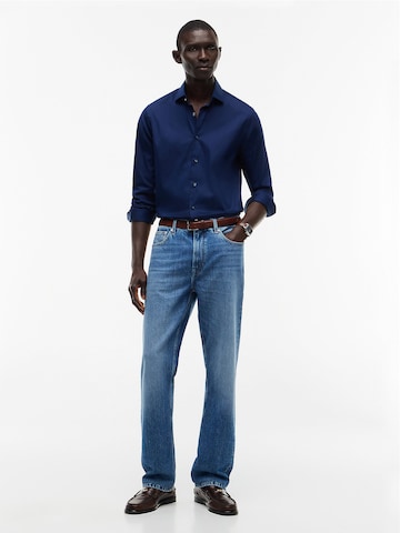 Coupe slim Chemise 'New York' TOMMY HILFIGER en bleu