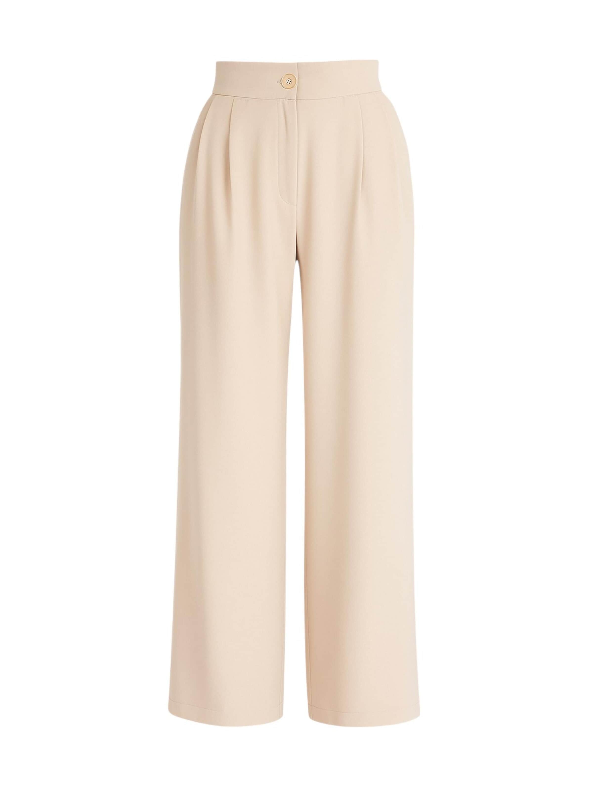 fashionshowcase - Pantalón plisado 'ALYA' en beige: frente