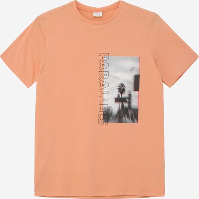 s.Oliver T-Shirt en gris / orange / noir / blanc, Vue avec produit
