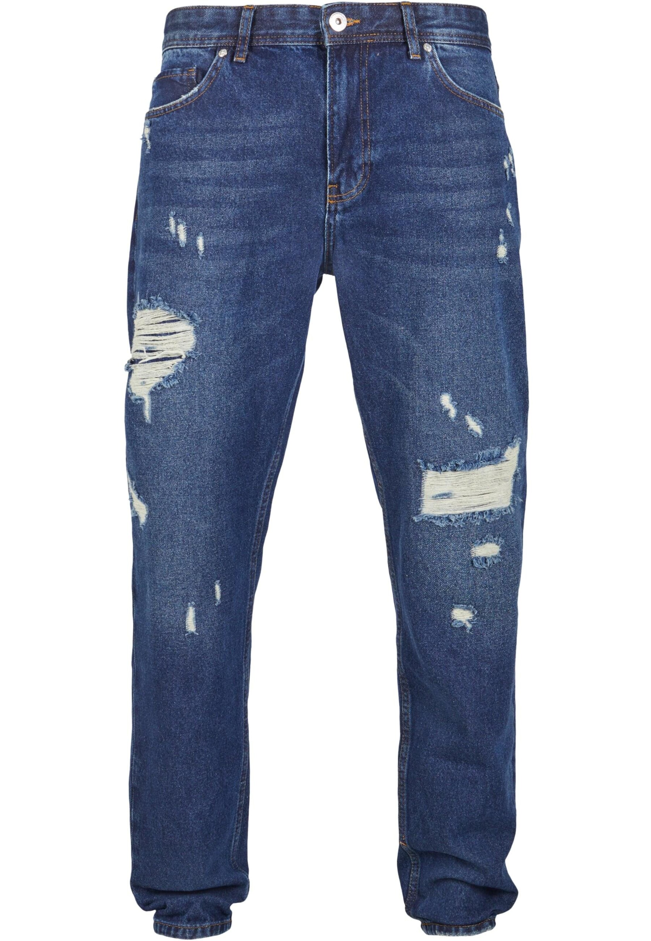 2Y Premium Tapered Jeans in Blauw: voorkant