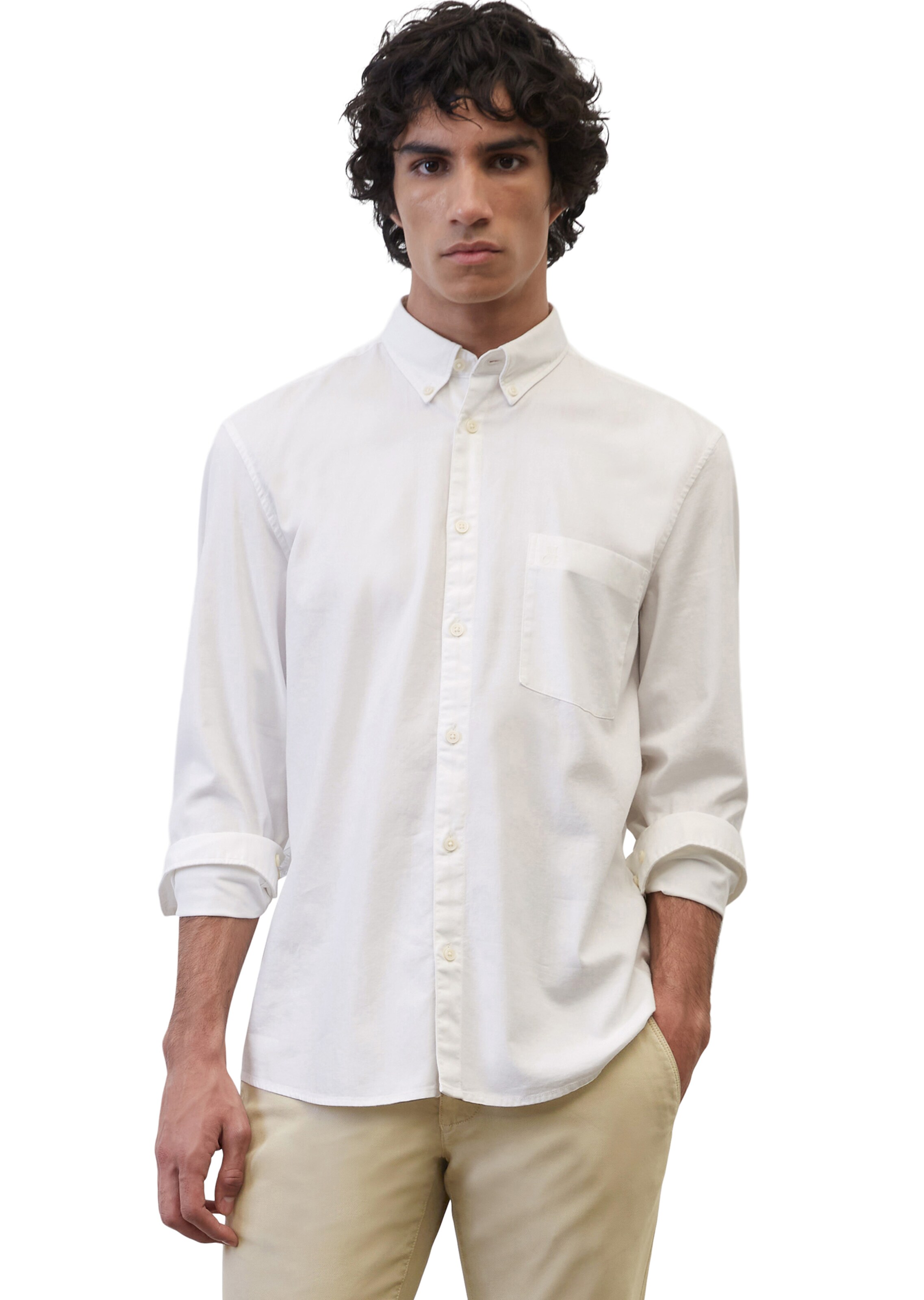 Marc O'Polo Regular fit Overhemd in Wit: voorkant