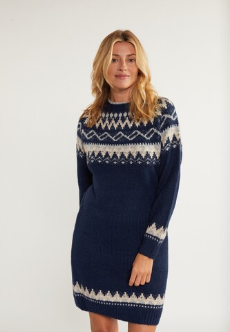 usha BLUE LABEL Knitted dress 'Fenia' in Blue: front