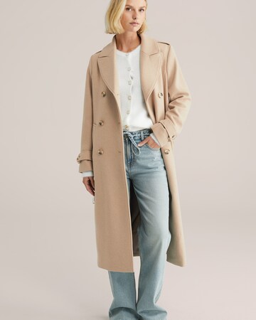 WE Fashion Tussenmantel in Beige: voorkant