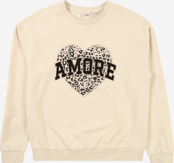 Sweat-shirt ONLY GIRLS en beige : devant