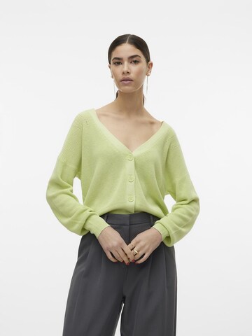 VERO MODA Knit Cardigan 'New Lexsun' in Green: front