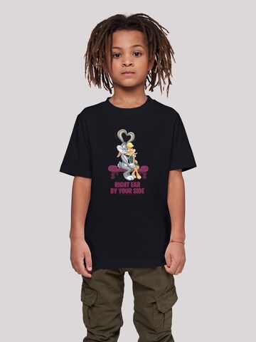 F4NT4STIC Shirt 'Looney Tunes Bugs And Lola Valentine's Cuddle' in Black: front