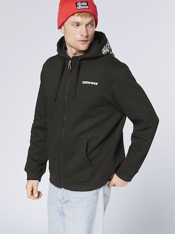 CHIEMSEE Zip-Up Hoodie in Black