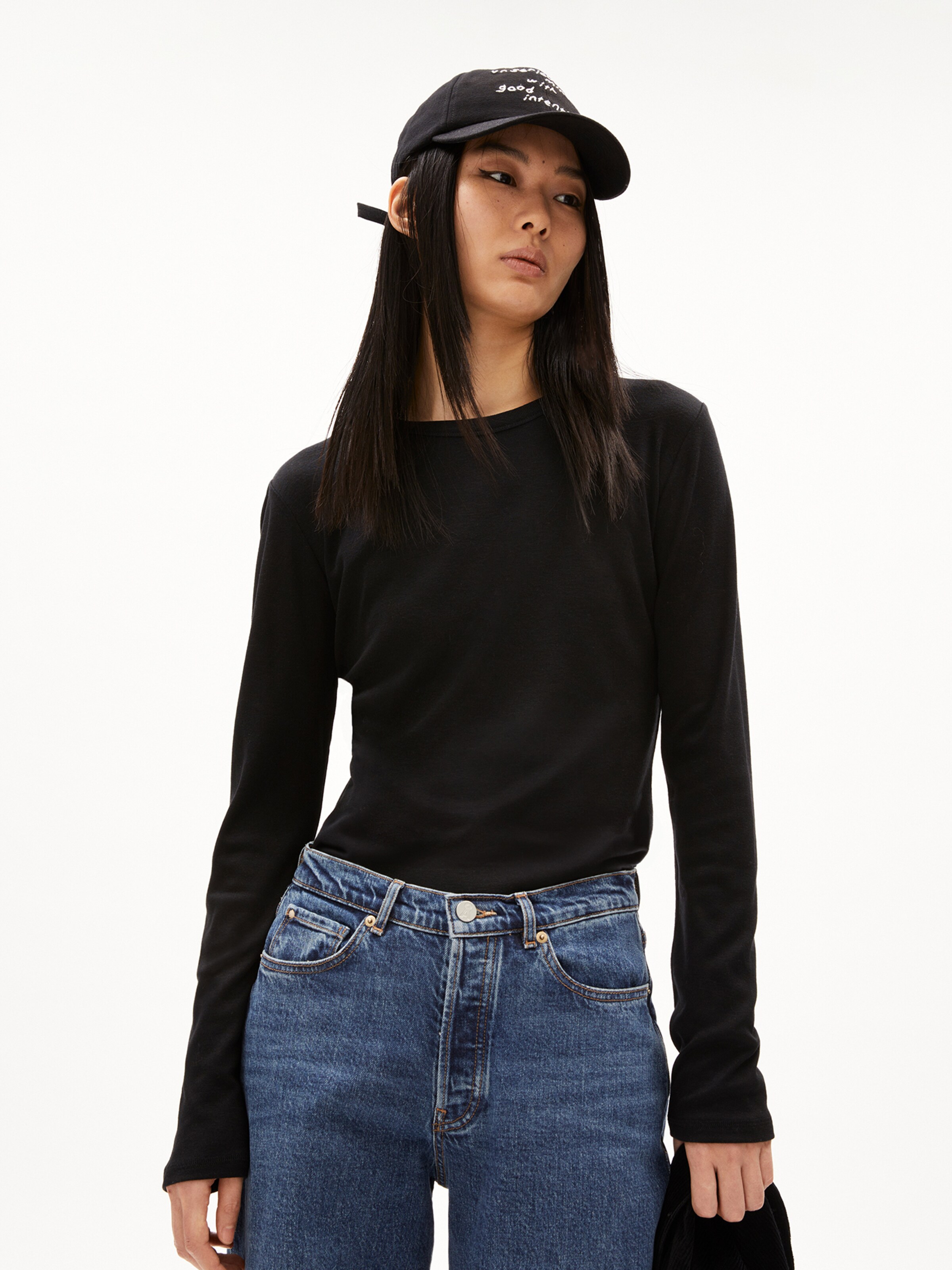 ARMEDANGELS Shirt ' MAIAA LUANNAA ' in Black: front