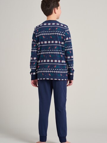 SCHIESSER Pajamas 'Winter Escape' in Blue