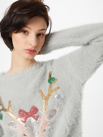 VERO MODA Sweater 'Jolly Deer' in Grey