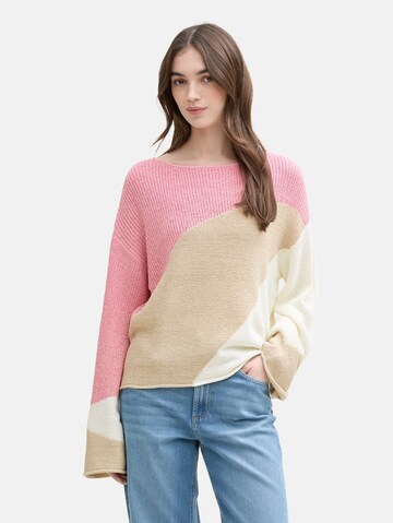 TOM TAILOR DENIM Trui in Roze: voorkant