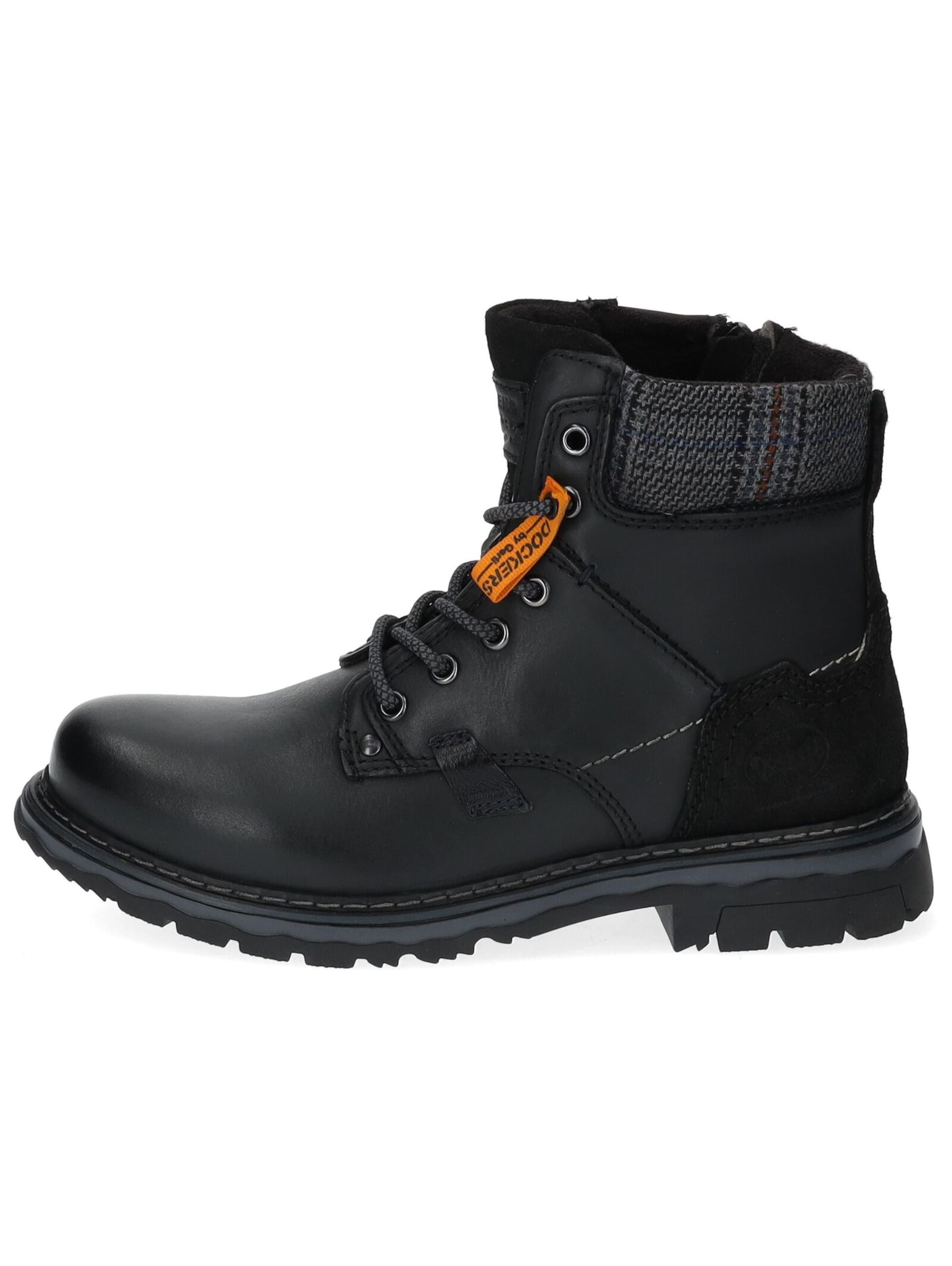 Dockers by Gerli Μπότες με κορδόνια σε μαύρο