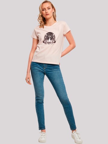 F4NT4STIC T-Shirt 'Skelette Lagerfeuer Marshmallow' in Pink