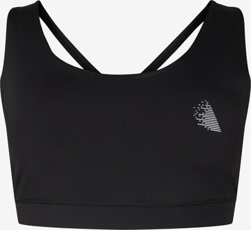 Bustier Soutien-gorge de sport Active by Zizzi en noir : devant