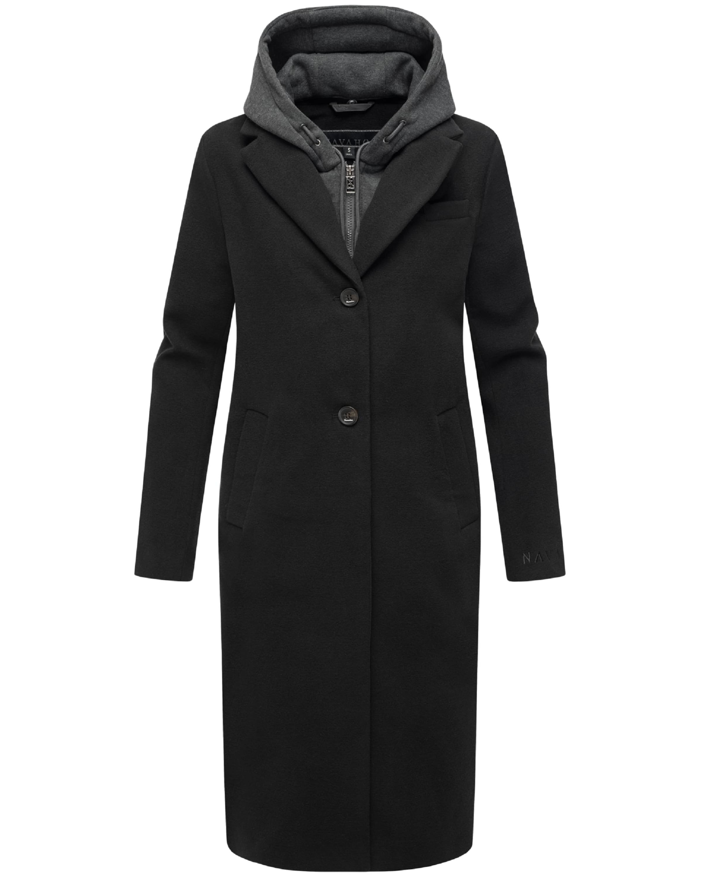 NAVAHOO Ανοιξιάτικο και φθινοπωρινό παλτό 'Kekstraum 14' σε μαύρο: μπροστά