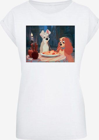 ABSOLUTE CULT T-Shirt 'Lady And The Tramp - Spaghetti' in Weiß: predná strana