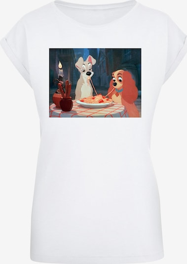 ABSOLUTE CULT T-Shirt 'Lady And The Tramp - Spaghetti' in greige / petrol / koralle / weiß, Produktansicht