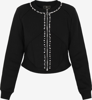 faina - Sudadera con cremallera en negro: frente