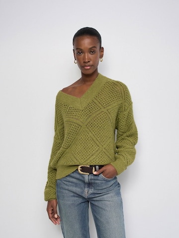 Salsa Jeans Trui in Groen: voorkant