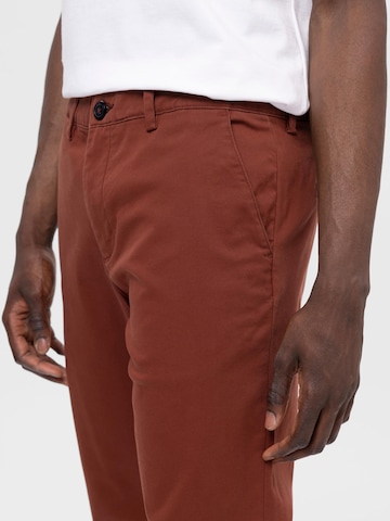 SELECTED HOMME Úzky strih Chino nohavice 'Miles Flex' - Hnedá