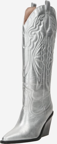 BRONX - Botas de cowboy 'New-Kole' em prata: frente