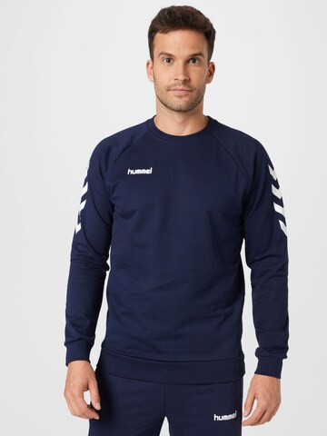 Hummel Sportsweatshirt 'Go' in Blauw: voorkant