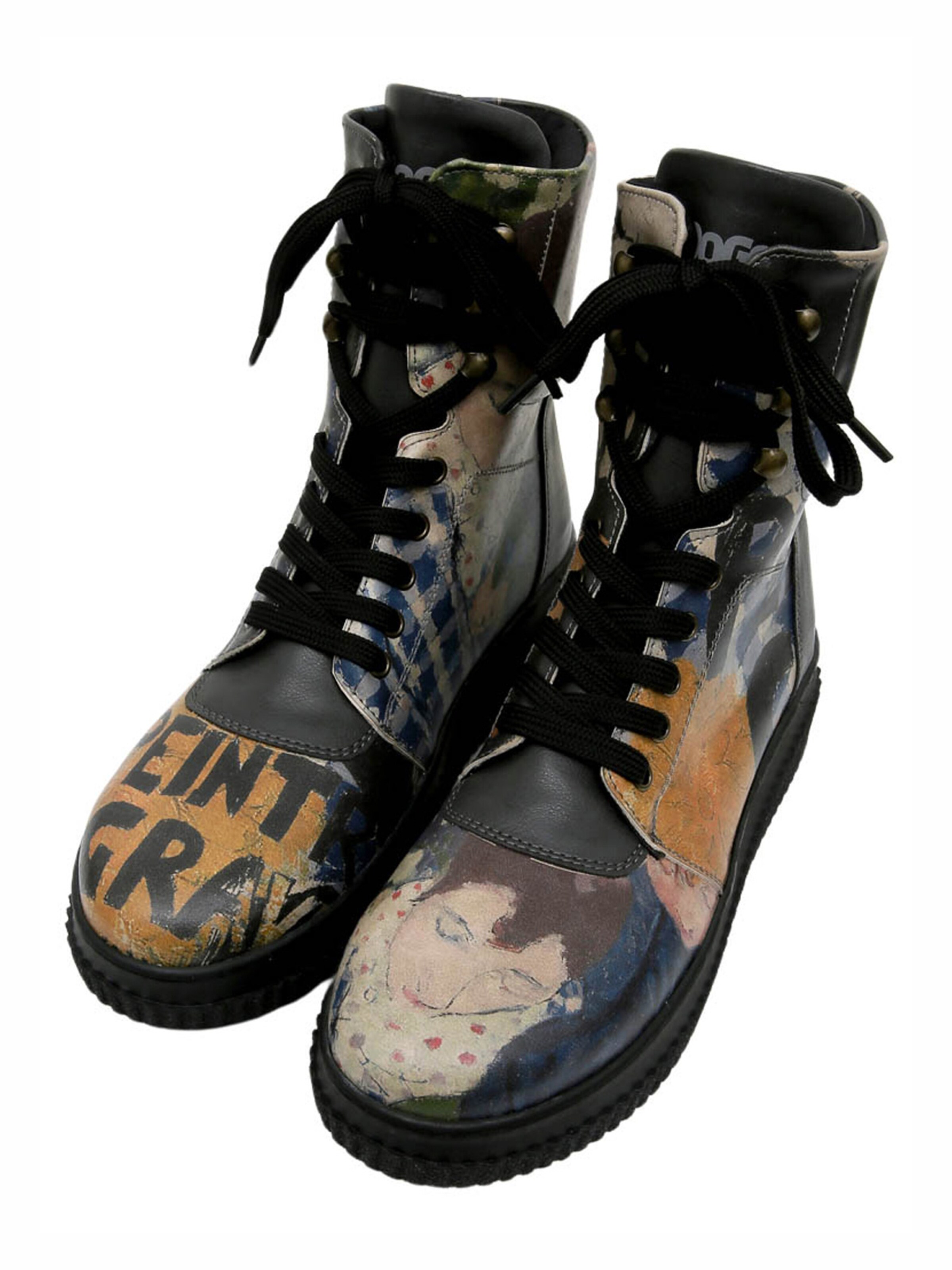 DOGO Schnürstiefel 'Les Peintres'‌‌‌‌‌‌‌ in Blau