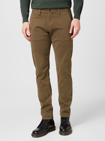 QS Regular Chino in Groen: voorkant