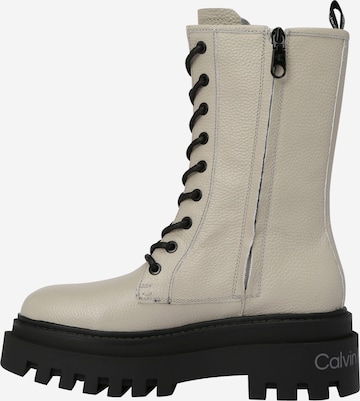 Calvin Klein Lace-Up Boots in Beige