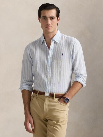 Coupe regular Chemise Polo Ralph Lauren en bleu : devant