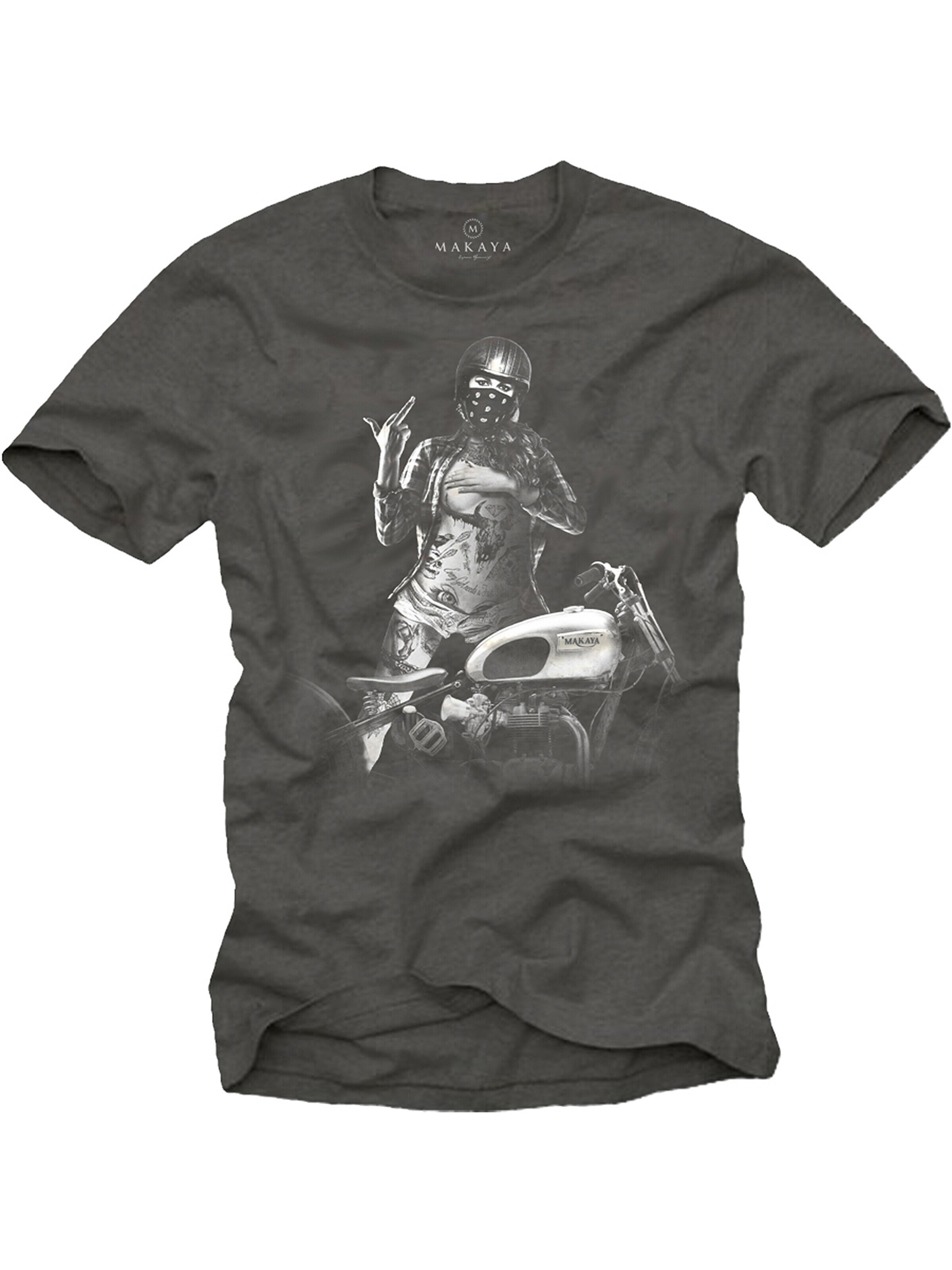 MAKAYA Shirt 'TriumphGirl' in Grey: front