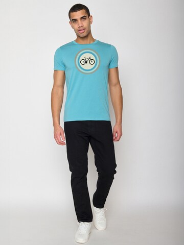 T-Shirt 'Bike Target' GREENBOMB en bleu